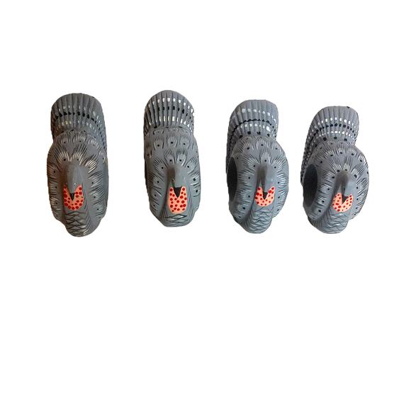 Vintage Turkey Napkin Rings Thanksgiving Wood Hand Painted Set Of 4 - Picture 2 of 7